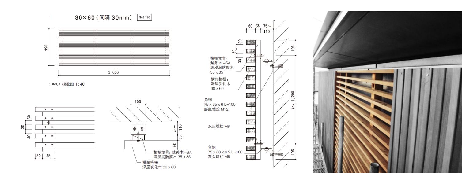 木格栅安装收口大样图片